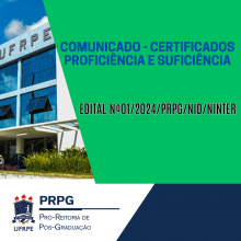 Comunicado Certificados Proficiência e Suficiência